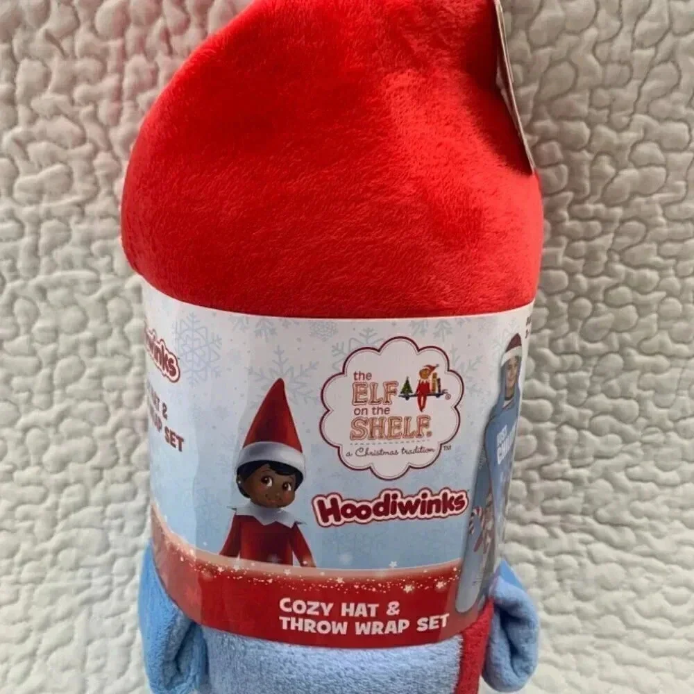 Elf on the Shelf Cozy Hat& Throw Wrap Set